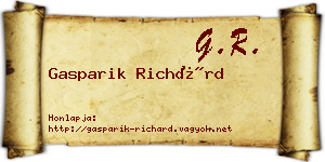 Gasparik Richárd névjegykártya