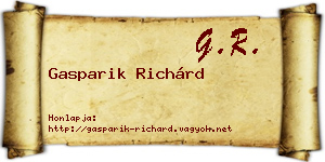 Gasparik Richárd névjegykártya